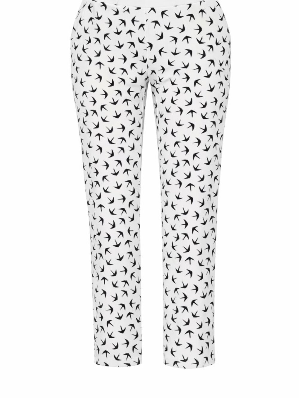 Zara Bird Print Slim Straight Pants